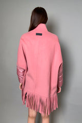 Ermanno Scervino Firenze Wool Jacket with Fringe Detail in Pink