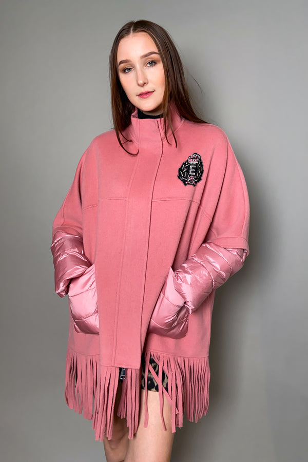 Ermanno Scervino Firenze Wool Jacket with Fringe Detail in Pink
