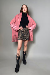 Ermanno Scervino Firenze Wool Jacket with Fringe Detail in Pink
