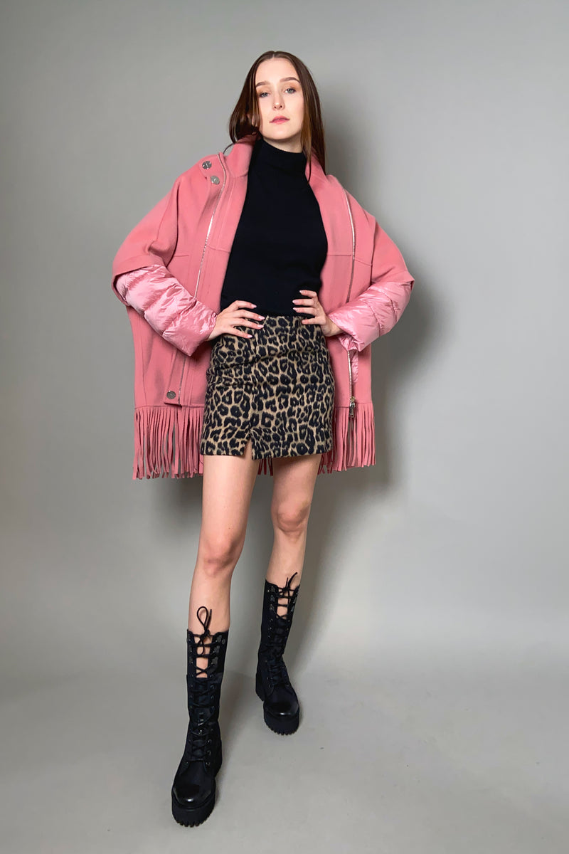 Ermanno Scervino Firenze Wool Jacket with Fringe Detail in Pink