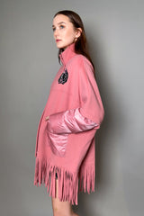 Ermanno Scervino Firenze Wool Jacket with Fringe Detail in Pink