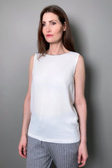 Fabiana Filippi Tank Top with Brilliant Neck in White