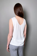 Fabiana Filippi Tank Top with Brilliant Neck in White