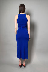 Fuzzi Ruched Tulle Dress in Royal Blue