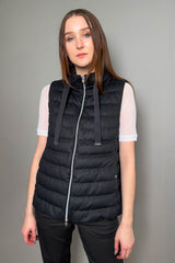 Herno New Arrivals Cashmere-Silk Puffer Vest With Lurex Collar in Black - Ashia Mode