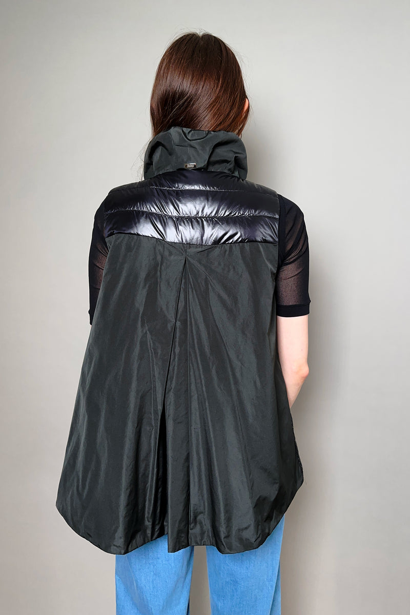 Herno New Arrivals Ultralight Vest with Taffeta Back in Black - Ashia Mode