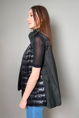 Herno New Arrivals Ultralight Vest with Taffeta Back in Black - Ashia Mode