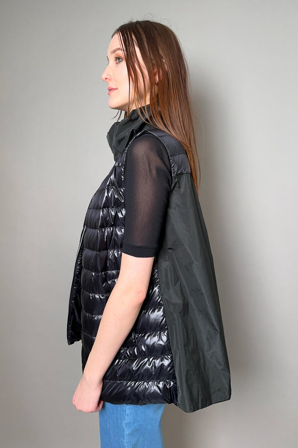 Herno New Arrivals Ultralight Vest with Taffeta Back in Black - Ashia Mode