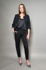 Herno New Arrivals Tweed Jacket in Black - Ashia Mode