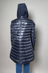 Herno New Arrivals Ultralight Puffer Jacket with Hood in Navy - Ashia Mode