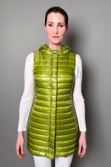 Herno New Arrivals Slim Nylon Ultralight Puffer Vest in Lime Green - Ashia Mode