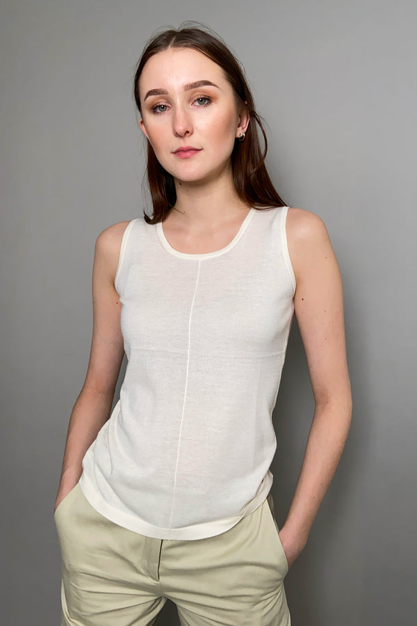 Kinross Knit Tank top in Ivory - Ashia Mode