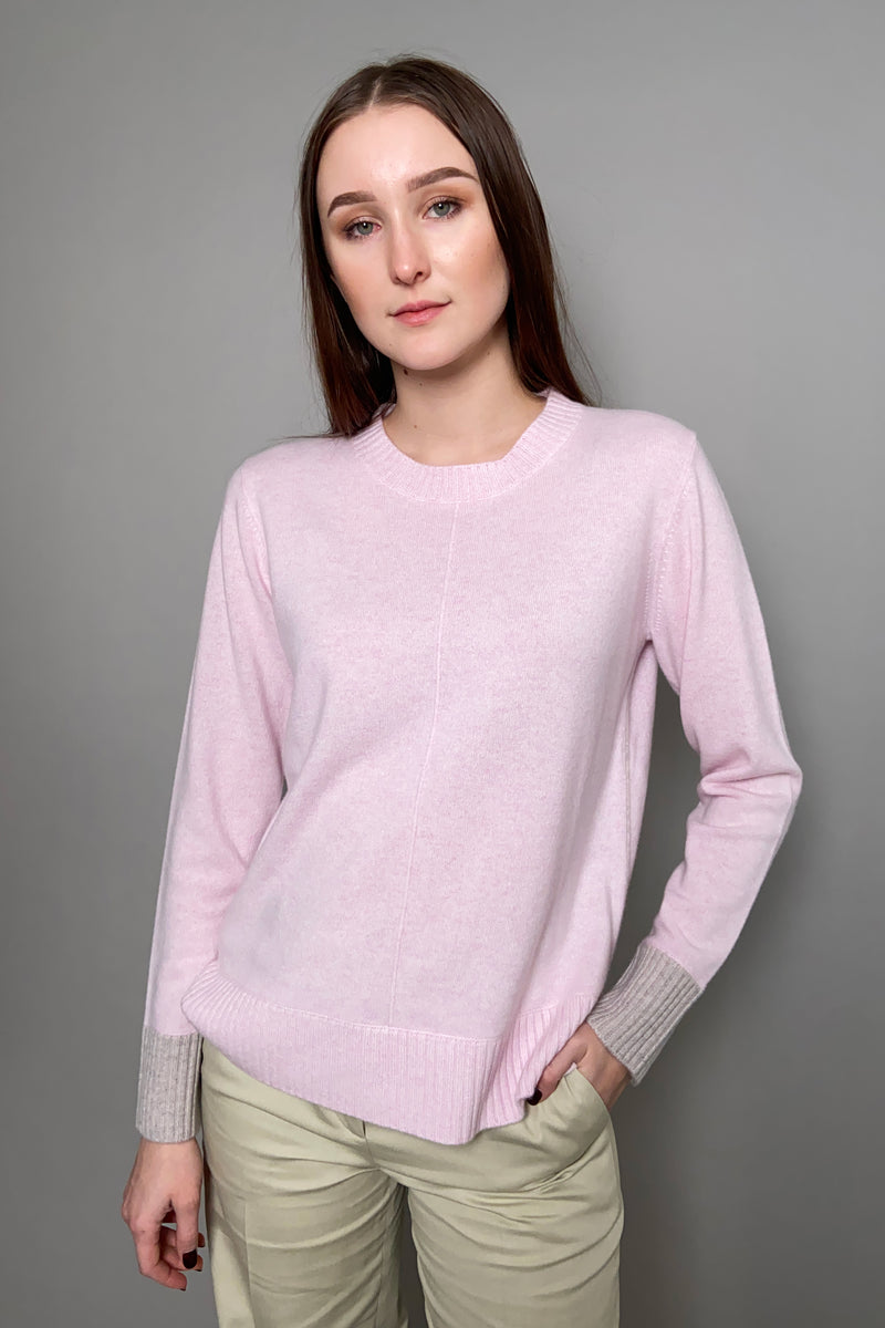 Kinross Knit Cashmere Sweater in Rose Quartz - Ashia Mode