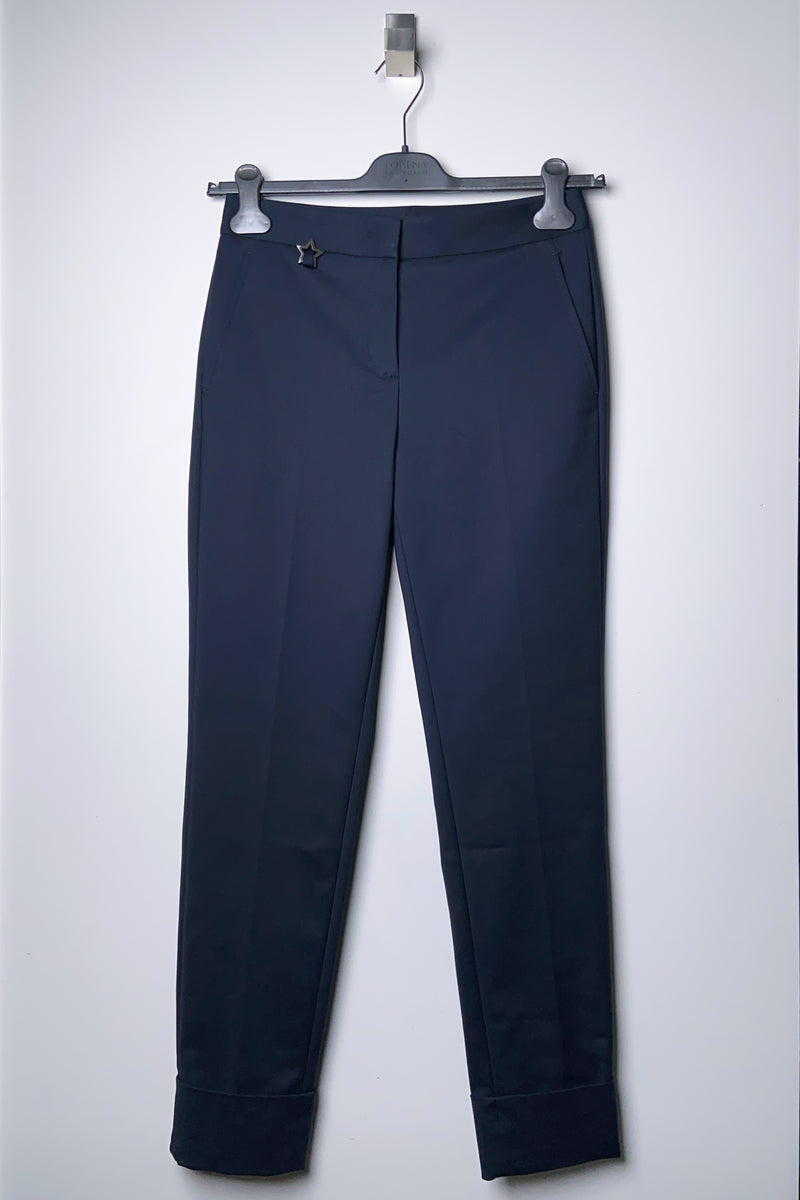 Lorena Antoniazzi Stretch Cotton Dress Pants in Navy