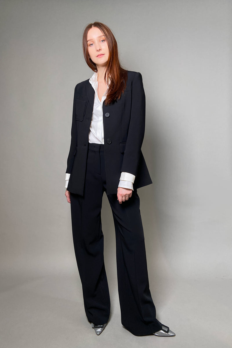 Lorena Antoniazzi Long Fluid-Drape Trousers in Black