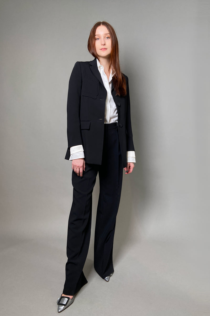 Lorena Antoniazzi Long Fluid-Drape Trousers in Black