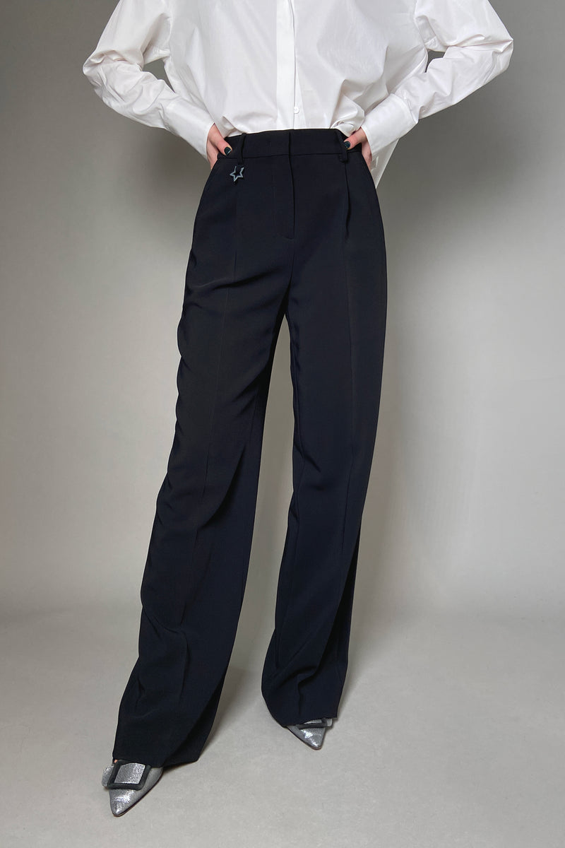 Lorena Antoniazzi Long Fluid-Drape Trousers in Black