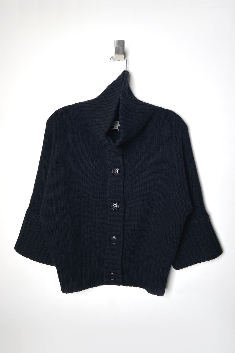 Kinross 3/4 Sleeve Knit Cardigan in Black - Ashia Mode