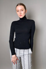 Lorena Antoniazzi Ribbed Sequin Turtleneck in Black
