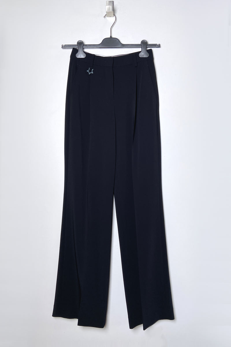 Lorena Antoniazzi Long Fluid-Drape Trousers in Black