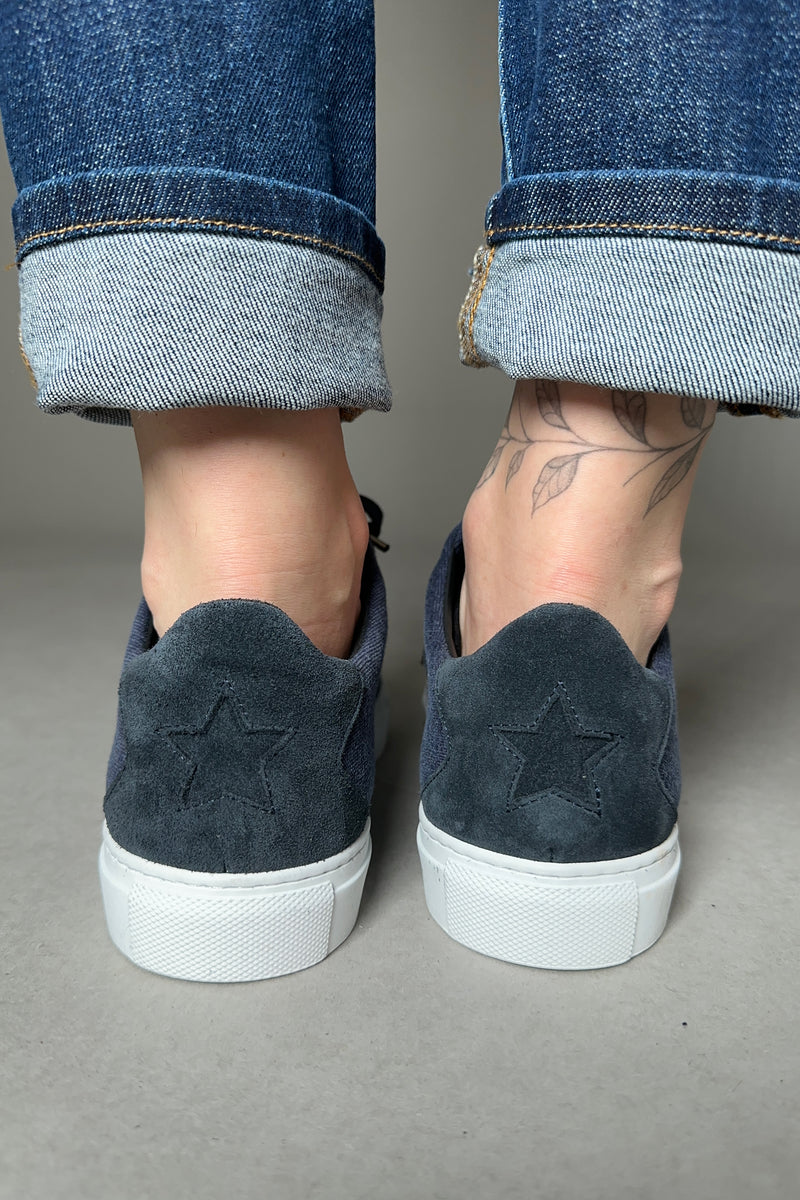 Lorena Antoniazzi Canvas Sneakers in Navy Melange