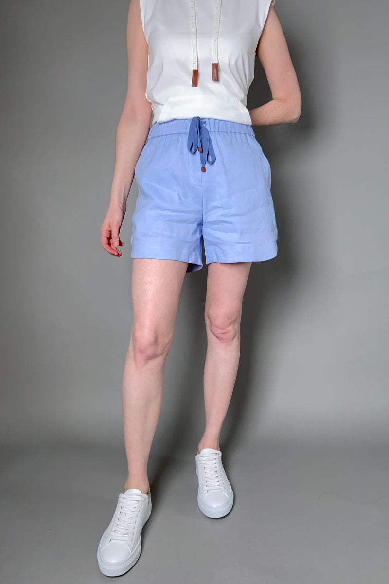 Lorena Antoniazzi Linen Bermuda Shorts in Sky Blue