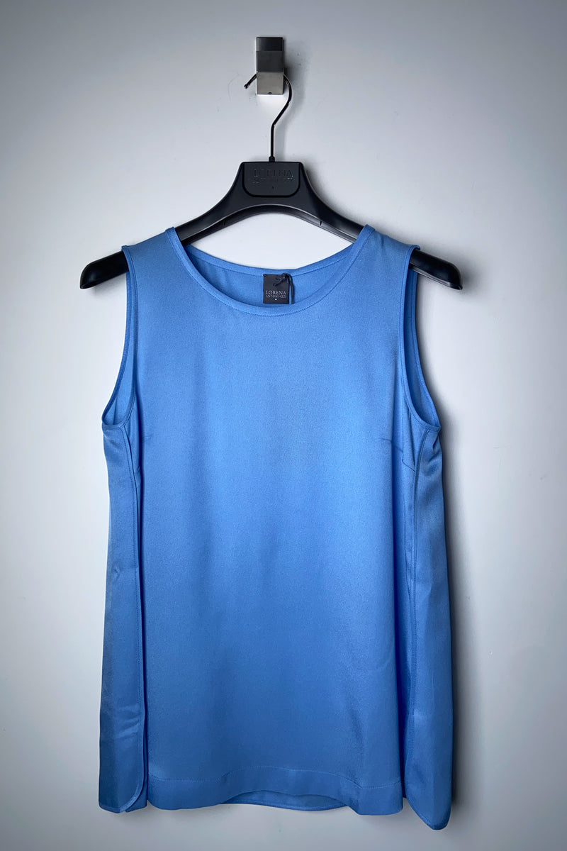 Lorena Antoniazzi Silk Twill Tank Top in Blue