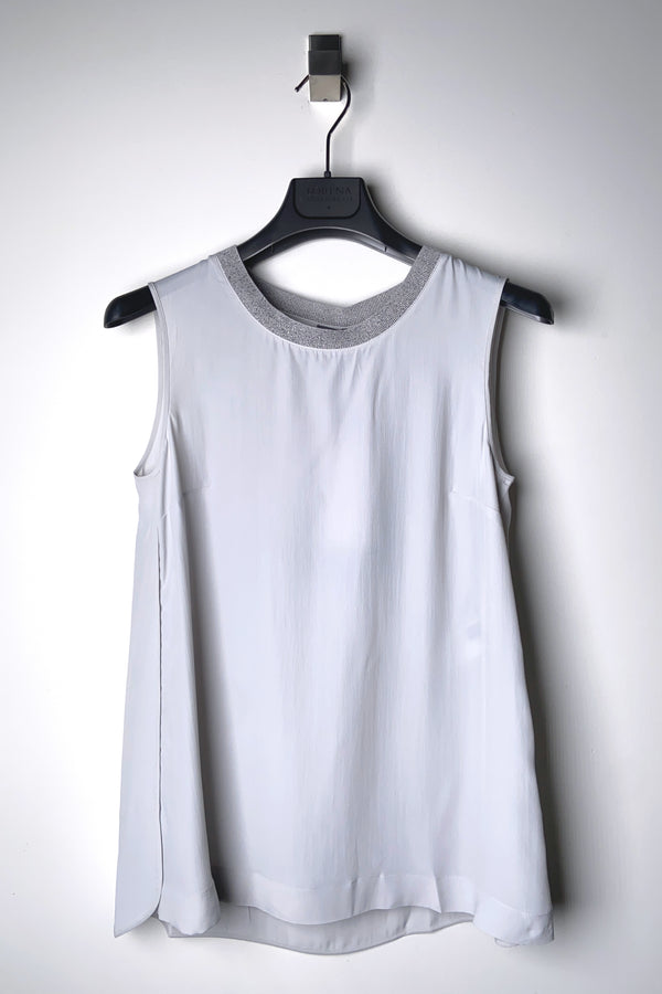 Lorena Antoniazzi Silk Light Grey Tank Top