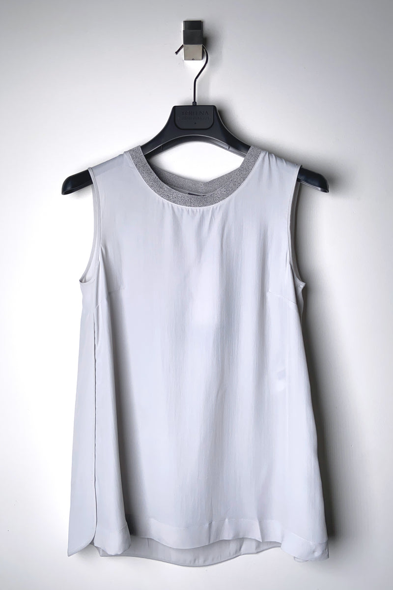 Lorena Antoniazzi Silk Light Grey Tank Top