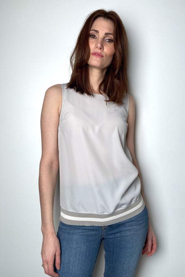 Lorena Antoniazzi Light Grey Tank Top with Knit Bottom