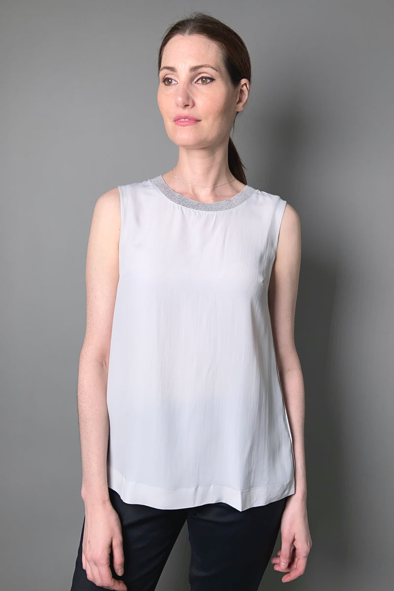 Lorena Antoniazzi Silk Light Grey Tank Top