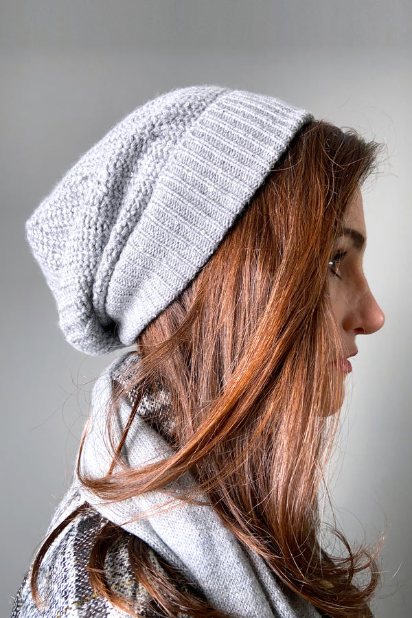 Lorena Antoniazzi Ribbed Sequin Toque in Grey