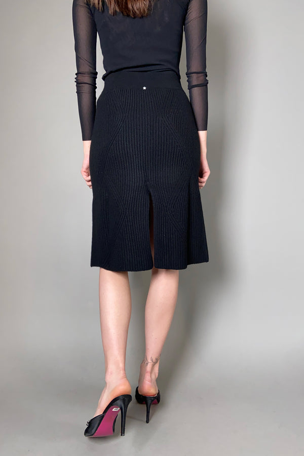 Lorena Antoniazzi Ribbed Knit Midi Skirt in Black