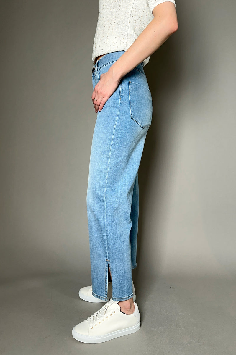 Lorena Antoniazzi Straight Cropped Jeans in Light Stone Wash Blue