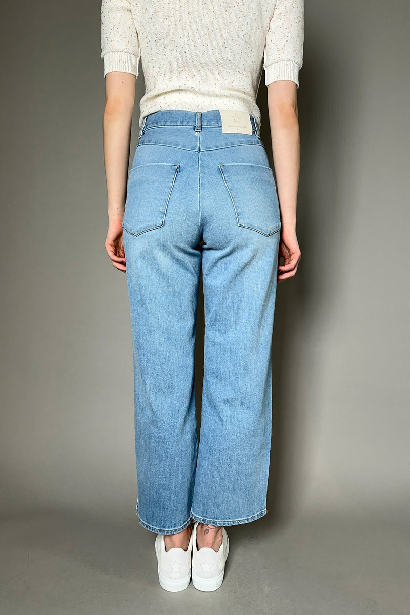 Lorena Antoniazzi Straight Cropped Jeans in Light Stone Wash Blue