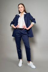 Lorena Antoniazzi Linen Jogger Pants in Dark Blue