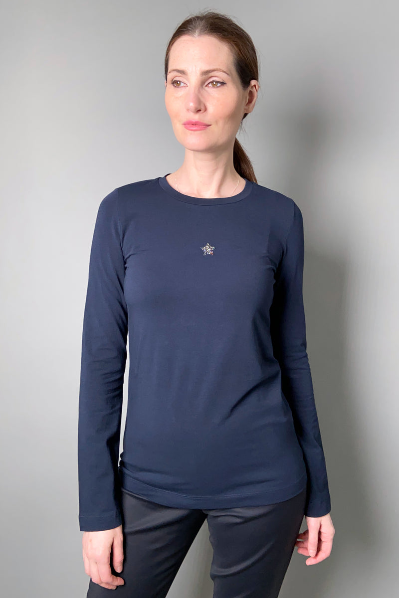 Lorena Antoniazzi Long Sleeve Shirt in Navy