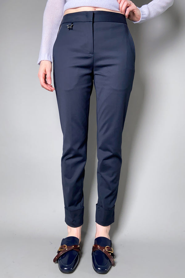 Lorena Antoniazzi Stretch Cotton Dress Pants in Navy