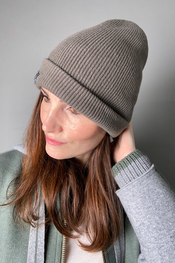 Lorena Antoniazzi Military-Green Toque with Swarovski Star