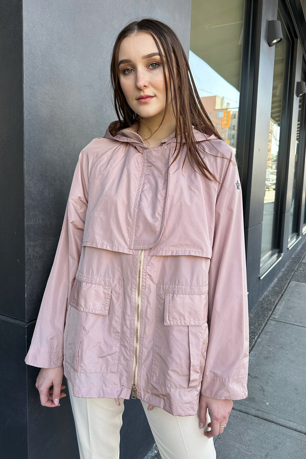 Lorena Antoniazzi Light-Weight Hooded Taffeta Jacket in Pink