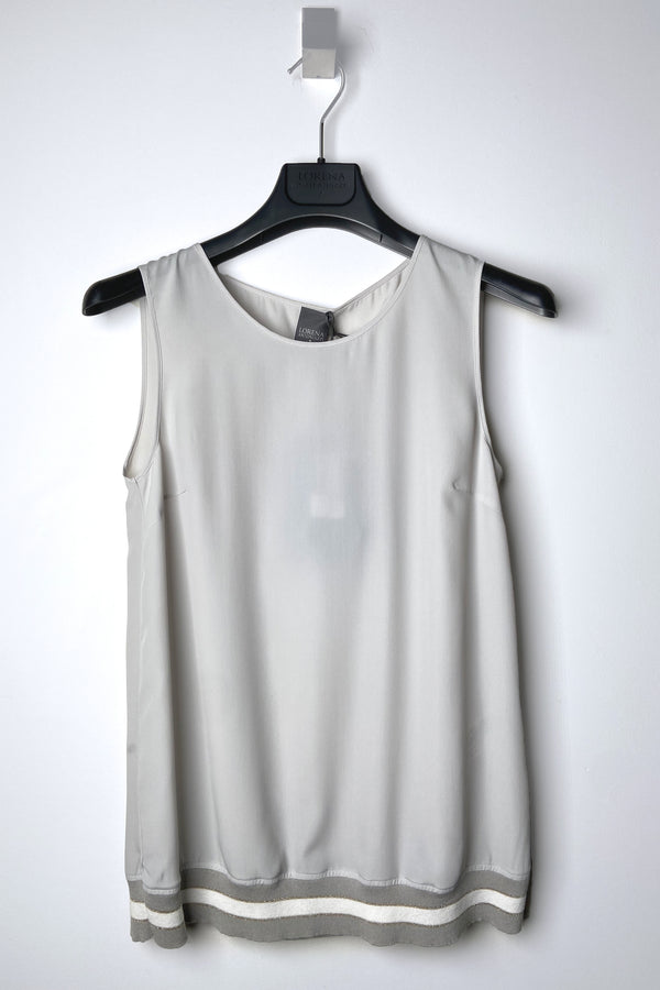 Lorena Antoniazzi Light Grey Tank Top with Knit Bottom