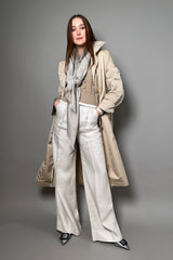 Lorena Antoniazzi Long Trench Coat in Sandy Beige