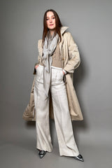 Lorena Antoniazzi Linen Trousers with Soft Check Pattern