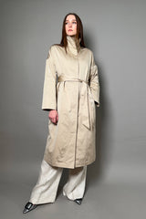 Lorena Antoniazzi Long Trench Coat in Sandy Beige