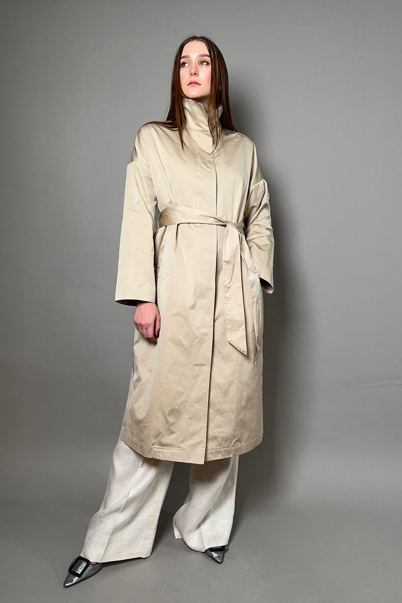 Lorena Antoniazzi Long Trench Coat in Sandy Beige