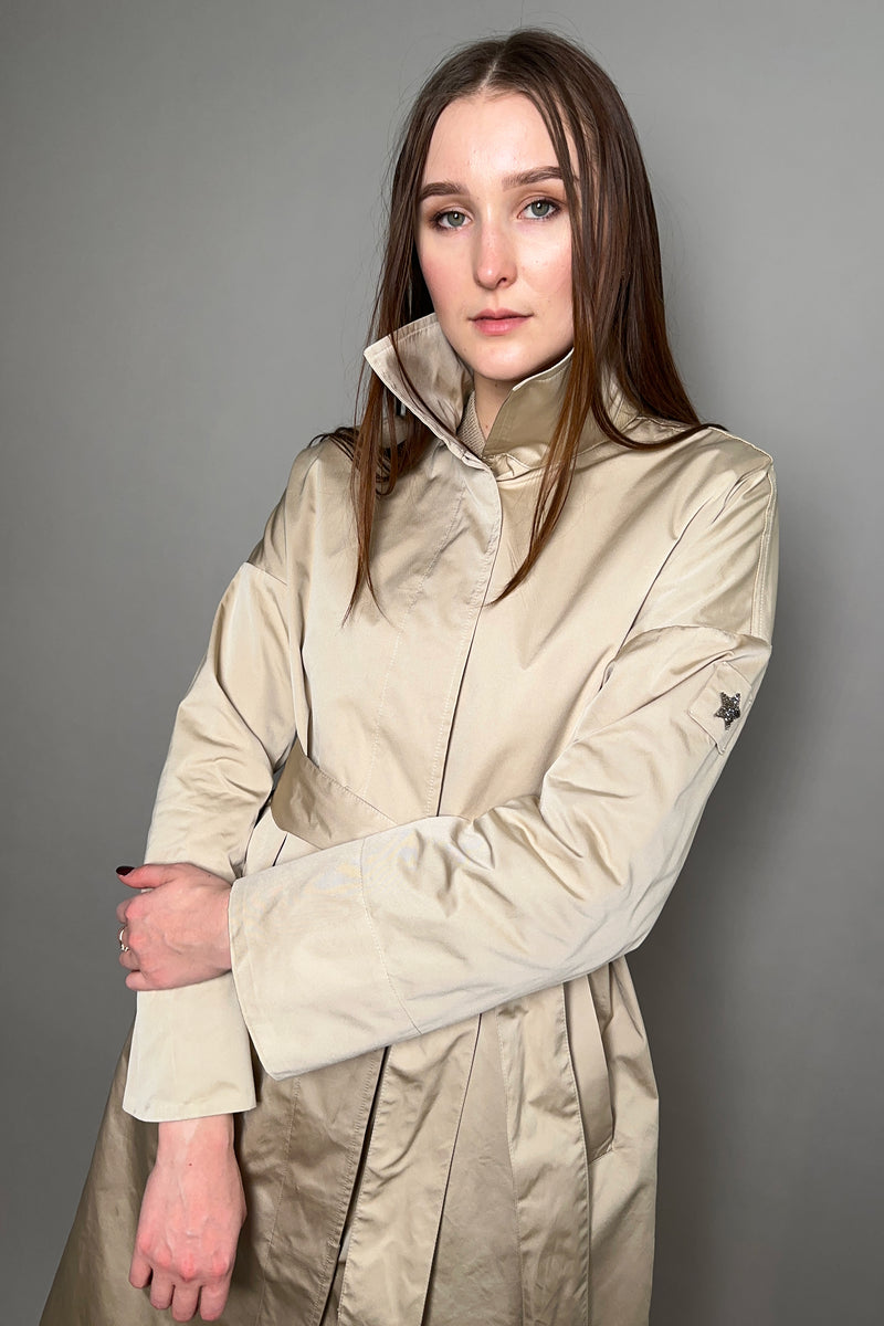Lorena Antoniazzi Long Trench Coat in Sandy Beige