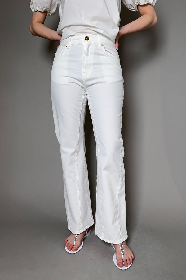 Lorena Antoniazzi Long Flared Jeans in White