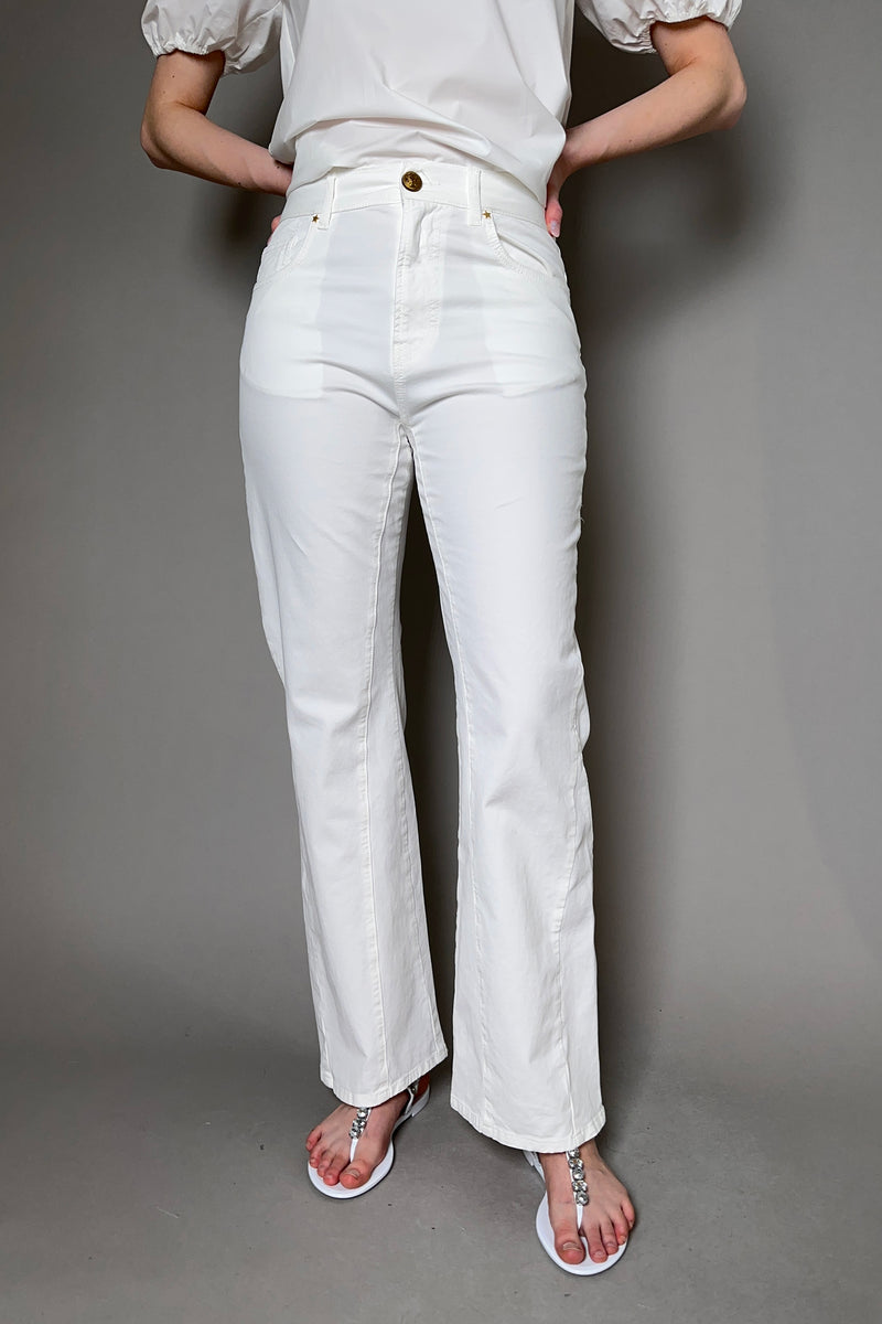 Lorena Antoniazzi Long Flared Jeans in White