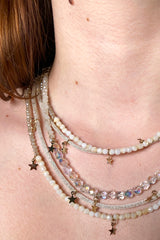 Lorena Antoniazzi Short Multi Strand Star Necklace in Creamy White
