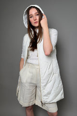 Lorena Antoniazzi Padded Vest with Hood in Creamy White